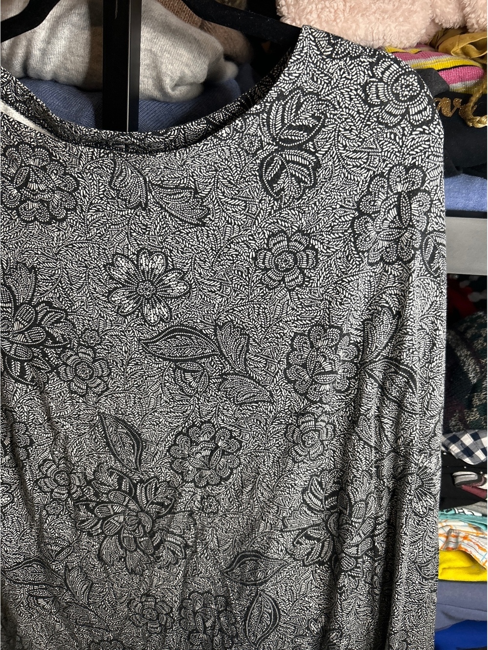 J.Jill Wearever Collection Women's 3X Long Sleeve Floral Print Rayon Top